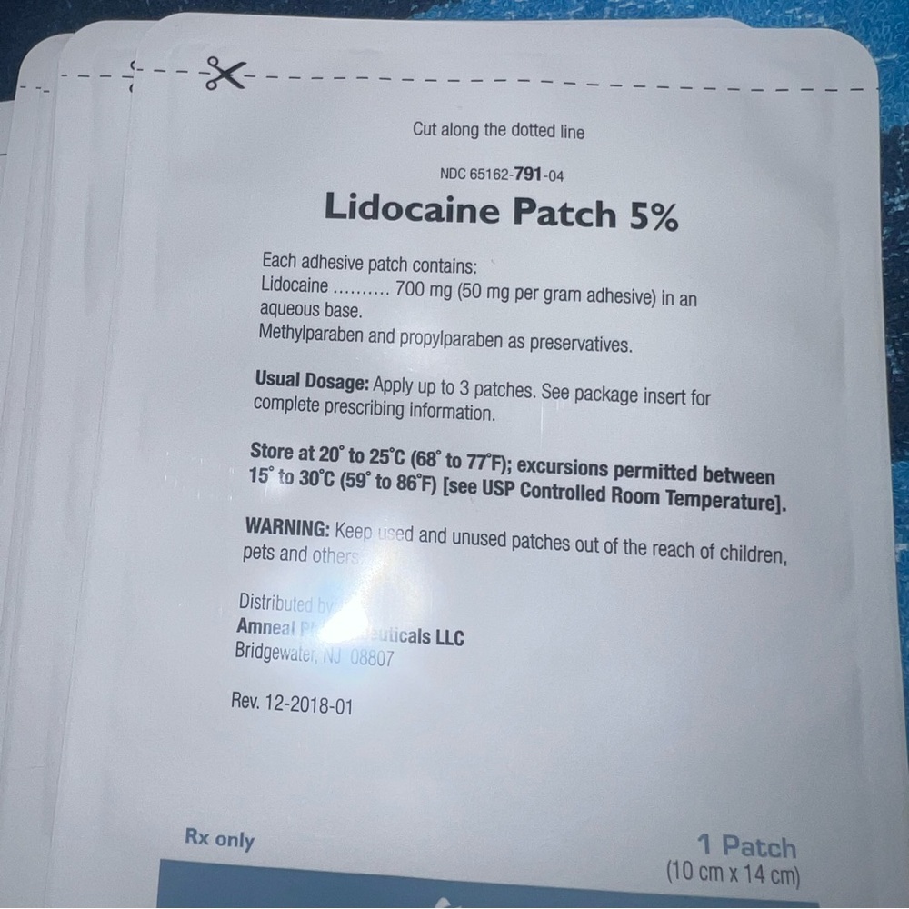 Lidocaine Patch 5% Single Patch -30 total out of box Exp.  07/2026